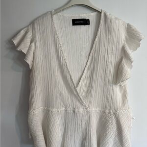 MINKPINK Women's White Textured Blouse